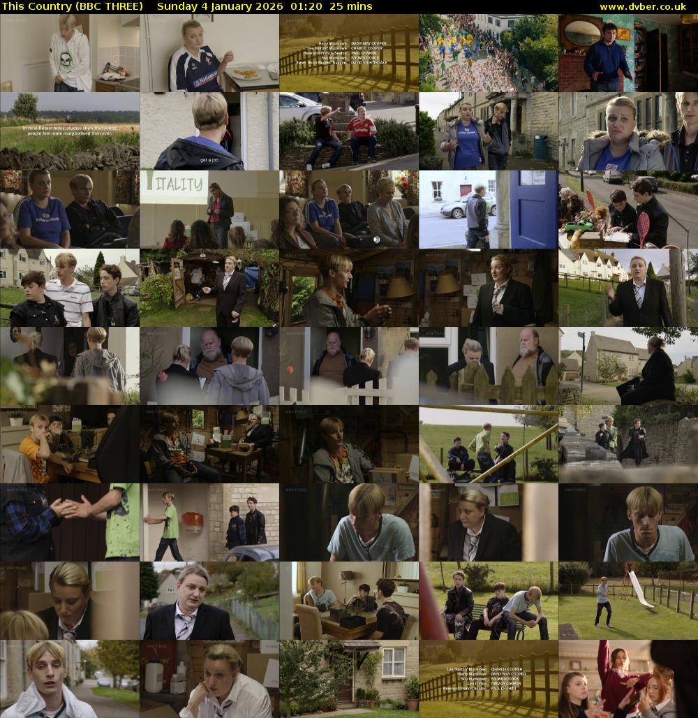 This Country (BBC THREE) Sunday 4 January 2026 01:20 - 01:45