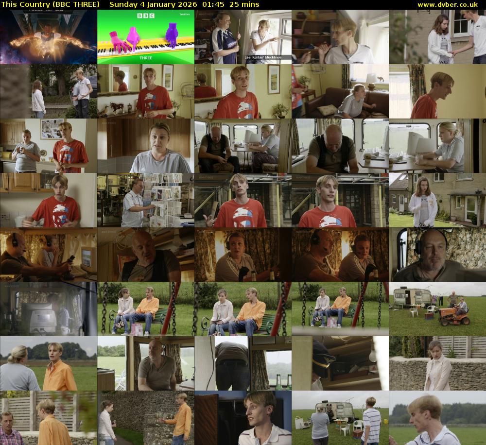 This Country (BBC THREE) Sunday 4 January 2026 01:45 - 02:10
