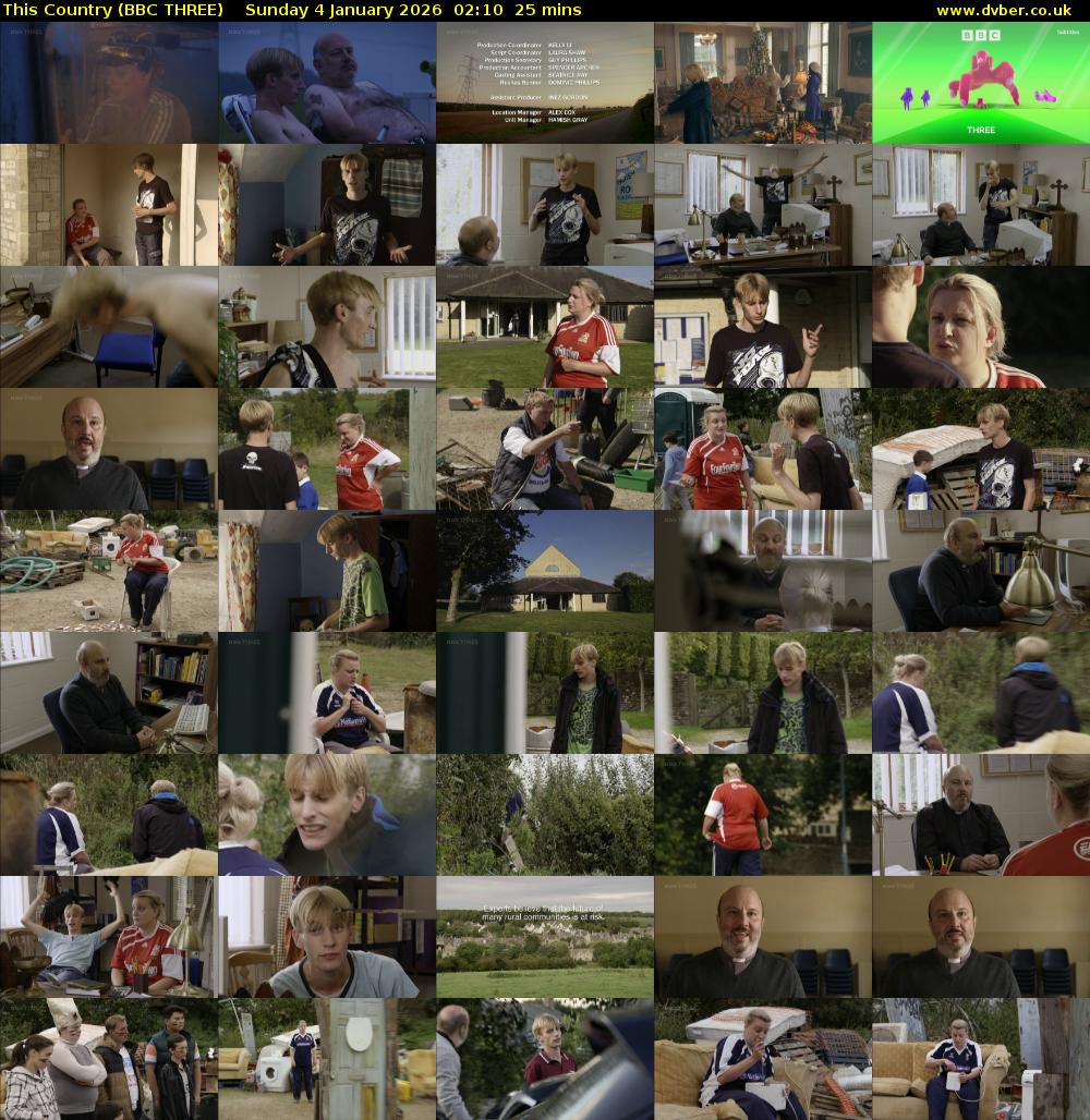 This Country (BBC THREE) Sunday 4 January 2026 02:10 - 02:35