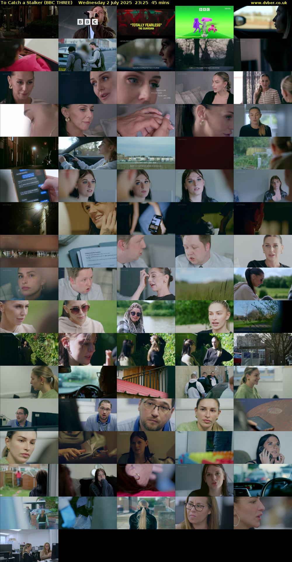To Catch a Stalker (BBC THREE) Wednesday 2 July 2025 23:25 - 00:10