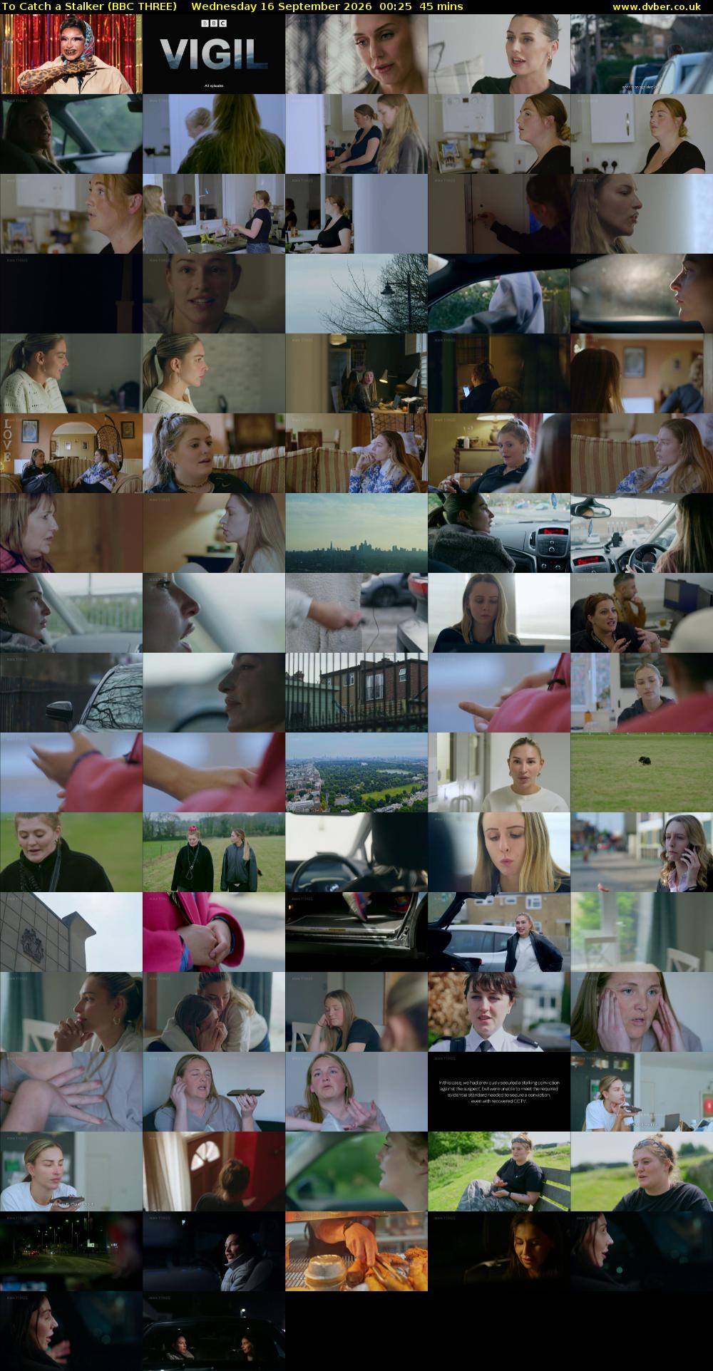 To Catch a Stalker (BBC THREE) Wednesday 16 September 2026 00:25 - 01:10