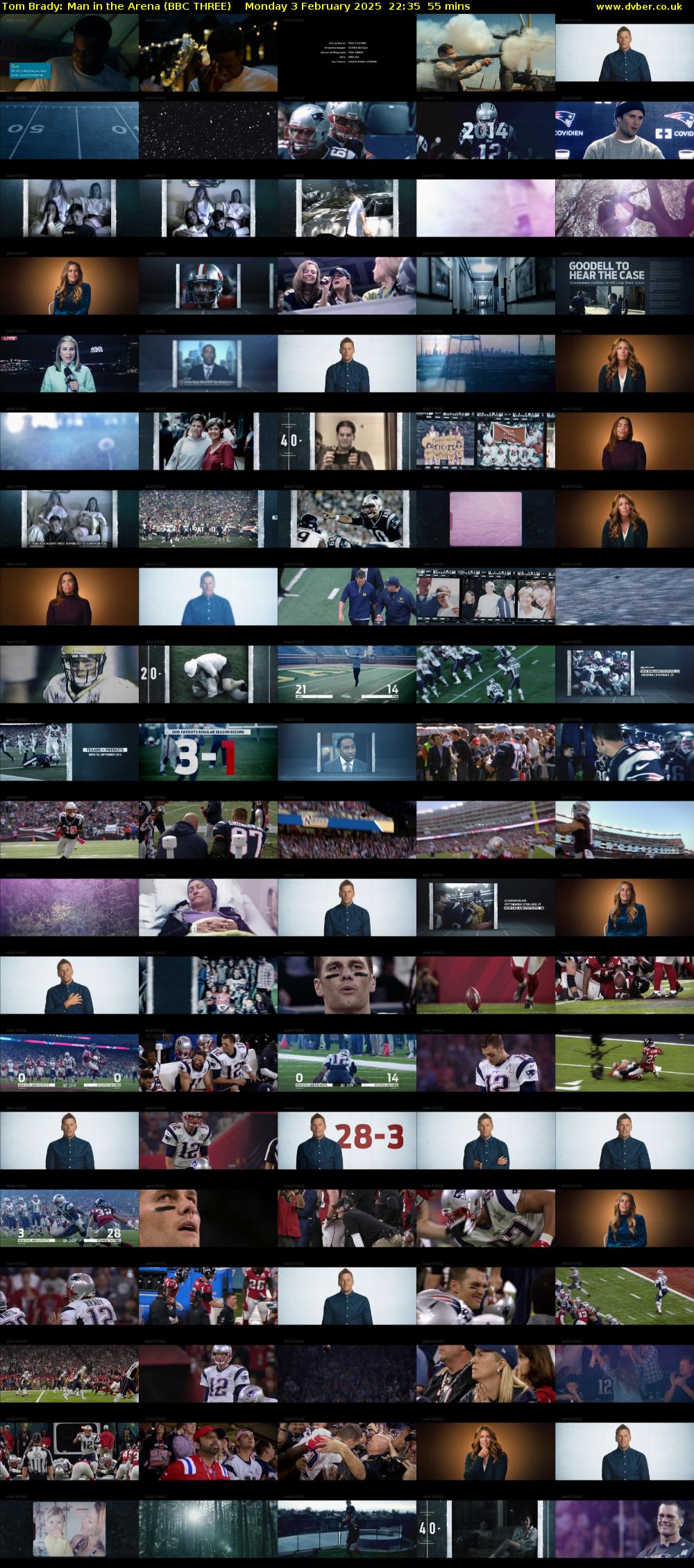 Tom Brady: Man in the Arena (BBC THREE) Monday 3 February 2025 22:35 - 23:30
