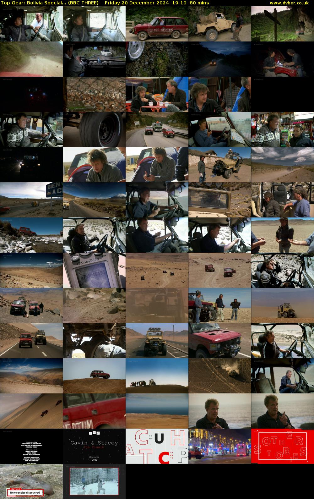 Top Gear: Bolivia Special... (BBC THREE) Friday 20 December 2024 19:10 - 20:30
