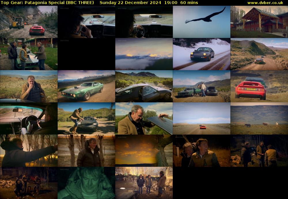 Top Gear: Patagonia Special (BBC THREE) Sunday 22 December 2024 19:00 - 20:00