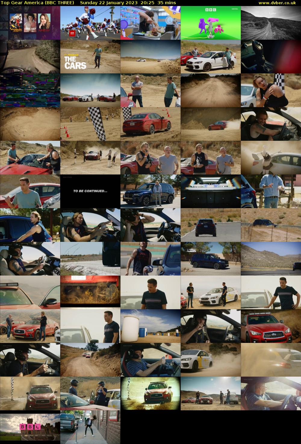 Top Gear America (BBC THREE) Sunday 22 January 2023 20:25 - 21:00