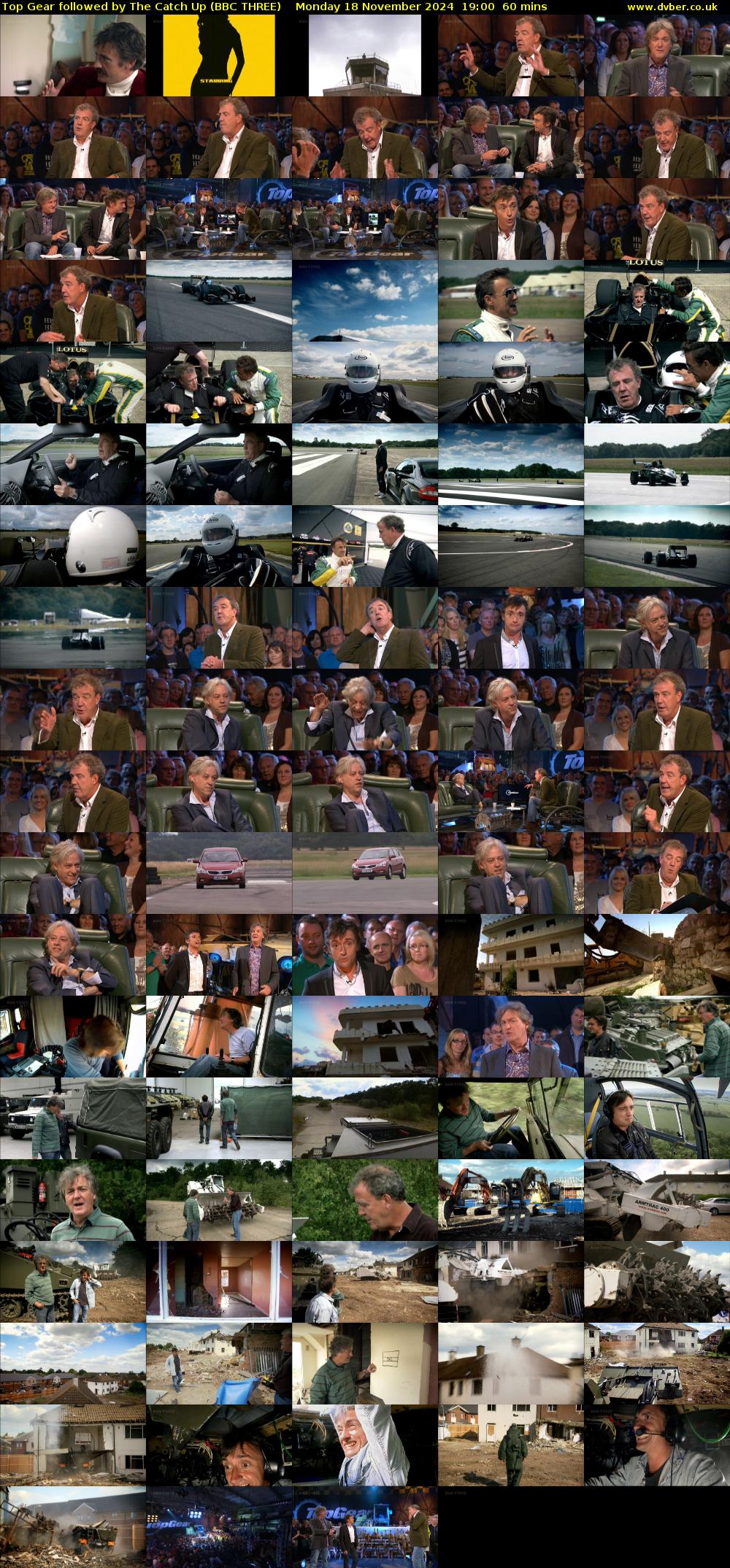 Top Gear followed by The Catch Up (BBC THREE) Monday 18 November 2024 19:00 - 20:00