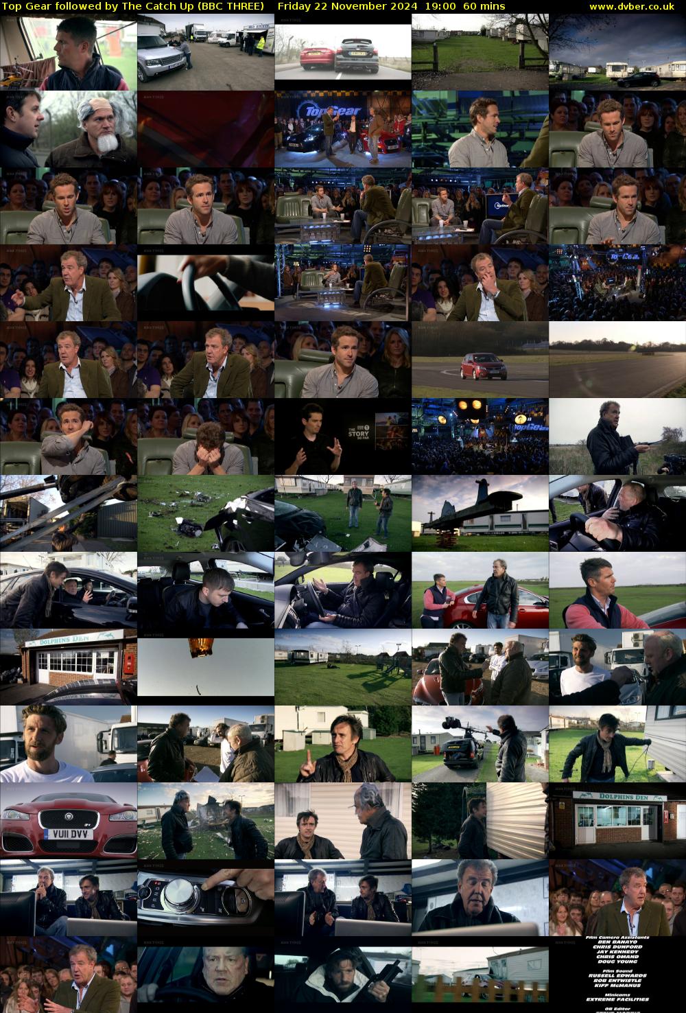 Top Gear followed by The Catch Up (BBC THREE) Friday 22 November 2024 19:00 - 20:00