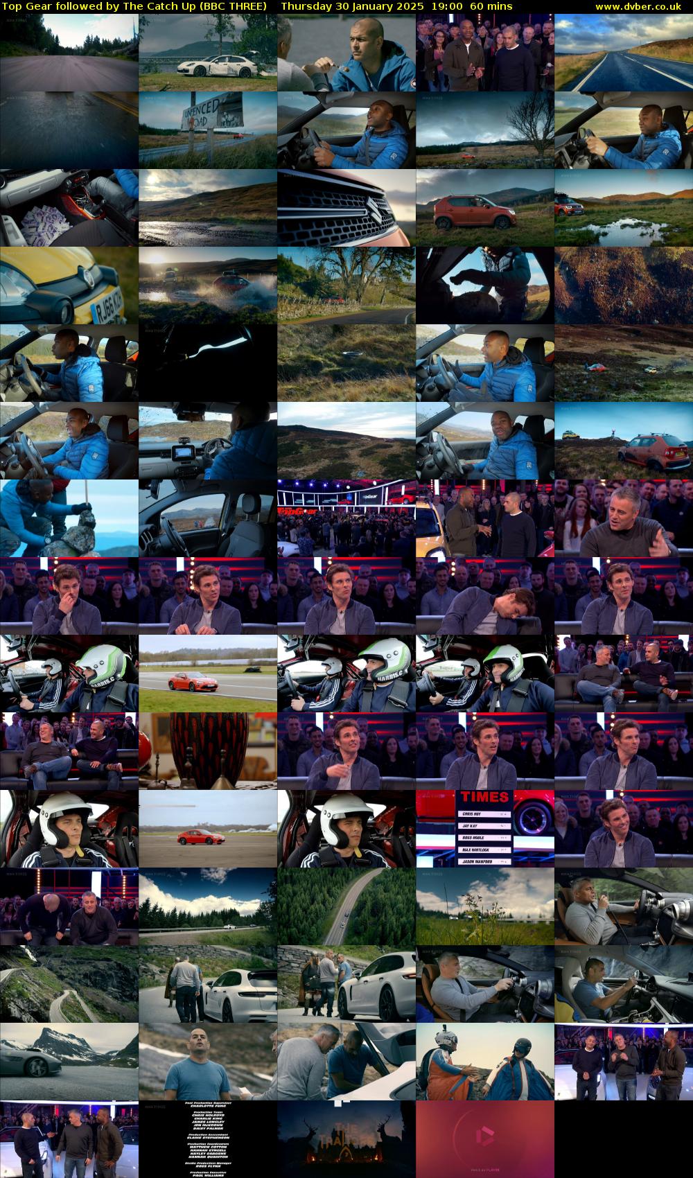 Top Gear followed by The Catch Up (BBC THREE) Thursday 30 January 2025 19:00 - 20:00