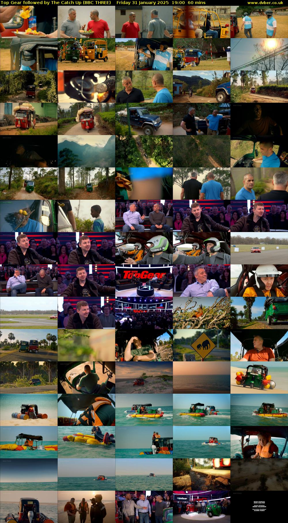 Top Gear followed by The Catch Up (BBC THREE) Friday 31 January 2025 19:00 - 20:00