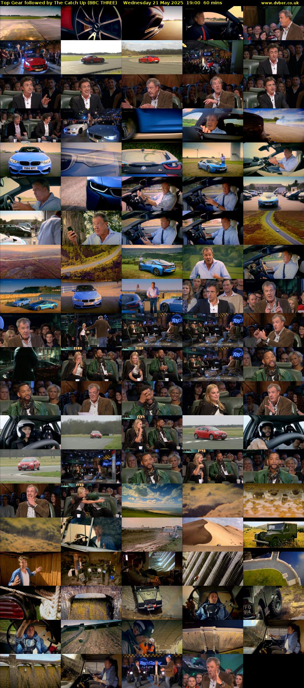 Top Gear followed by The Catch Up (BBC THREE) Wednesday 21 May 2025 19:00 - 20:00
