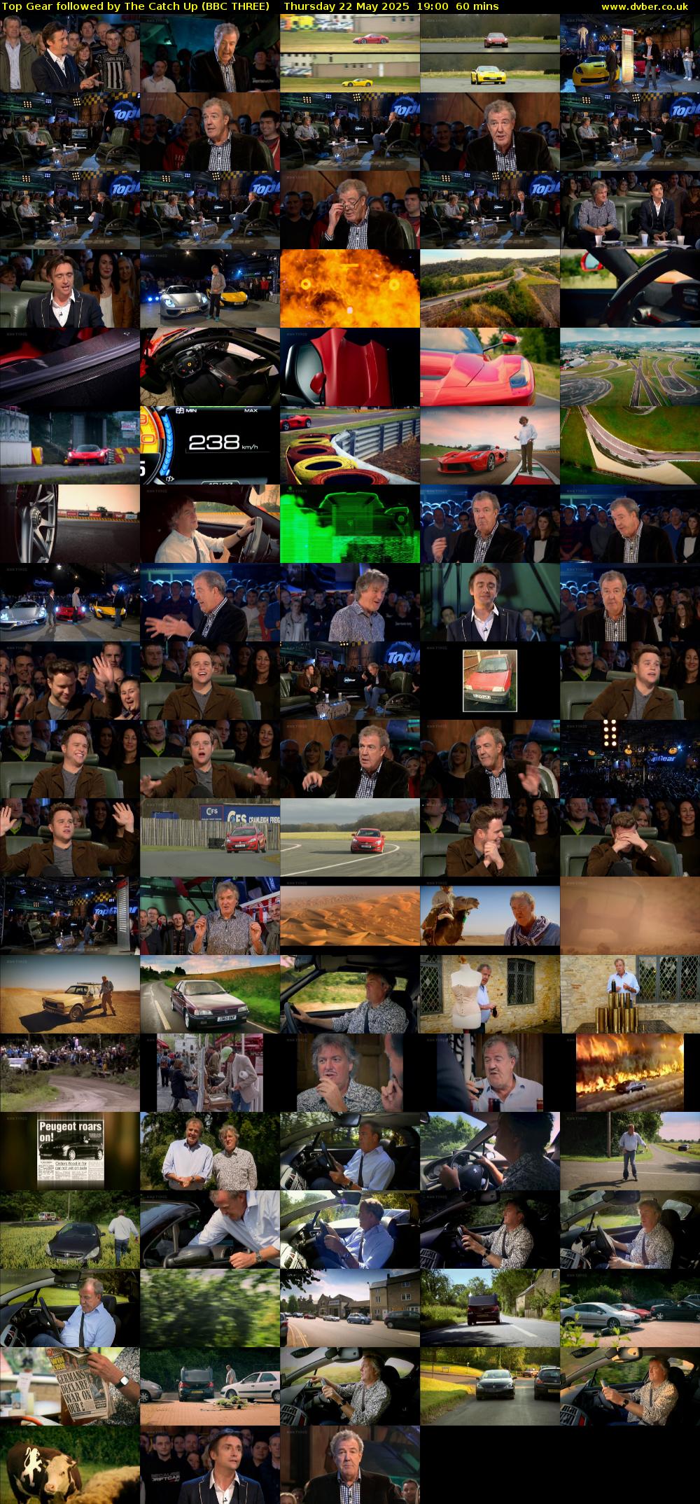 Top Gear followed by The Catch Up (BBC THREE) Thursday 22 May 2025 19:00 - 20:00