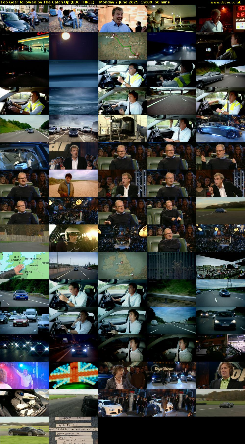 Top Gear followed by The Catch Up (BBC THREE) Monday 2 June 2025 19:00 - 20:00