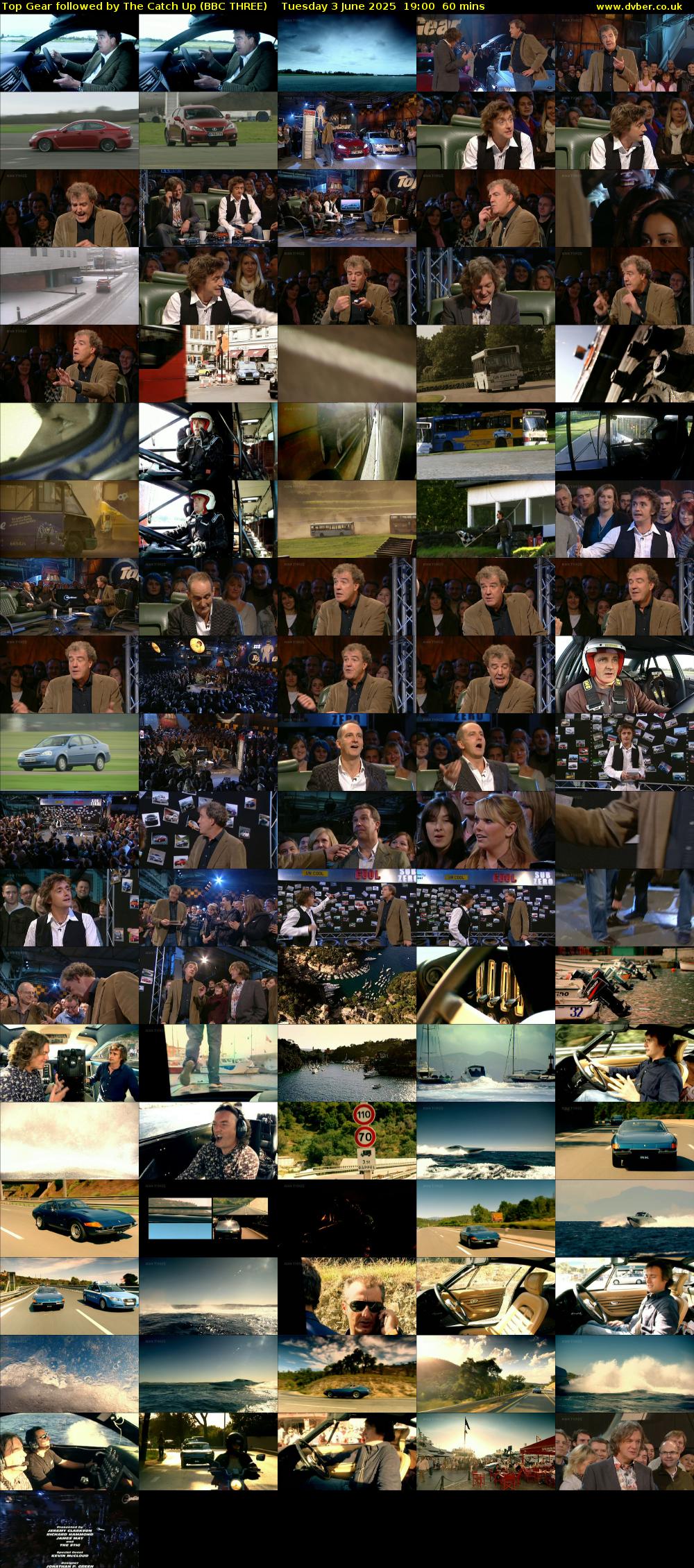 Top Gear followed by The Catch Up (BBC THREE) Tuesday 3 June 2025 19:00 - 20:00
