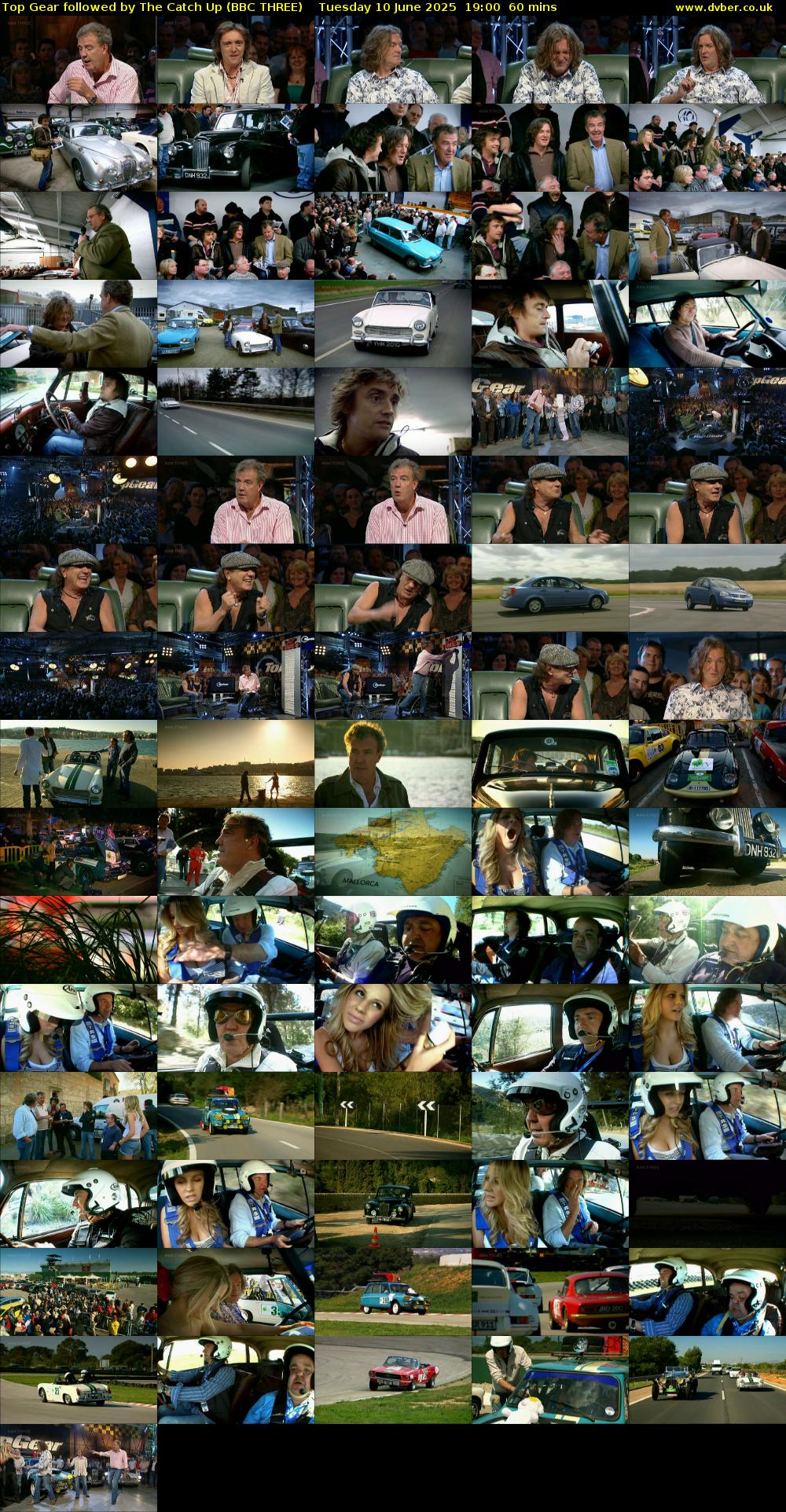 Top Gear followed by The Catch Up (BBC THREE) Tuesday 10 June 2025 19:00 - 20:00