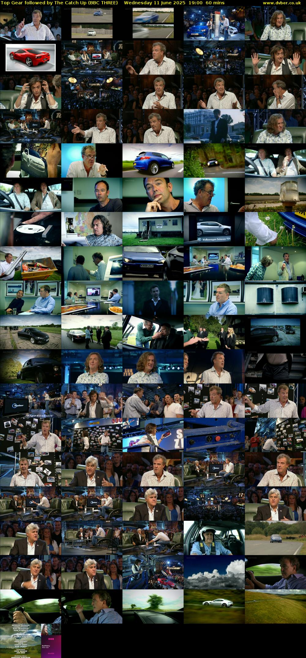 Top Gear followed by The Catch Up (BBC THREE) Wednesday 11 June 2025 19:00 - 20:00