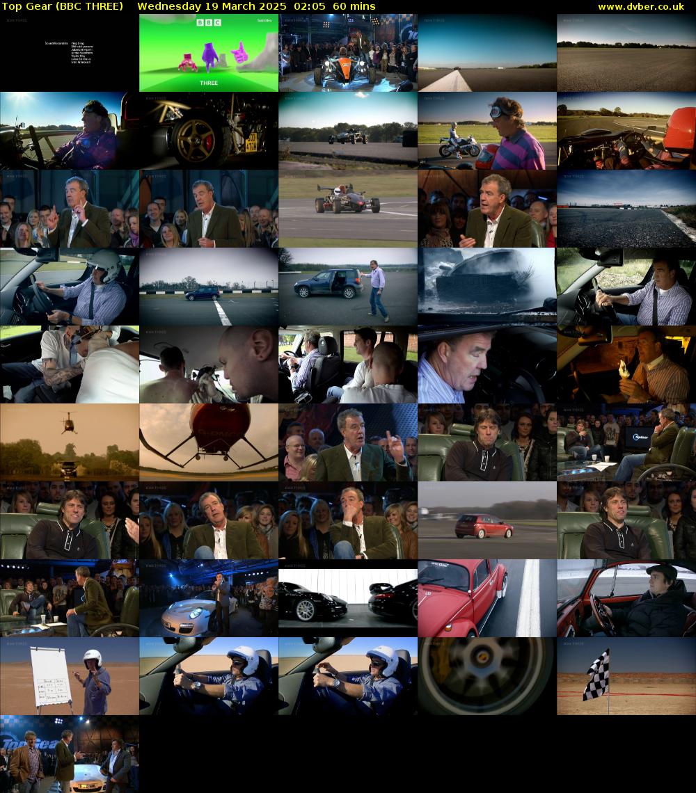 Top Gear (BBC THREE) Wednesday 19 March 2025 02:05 - 03:05