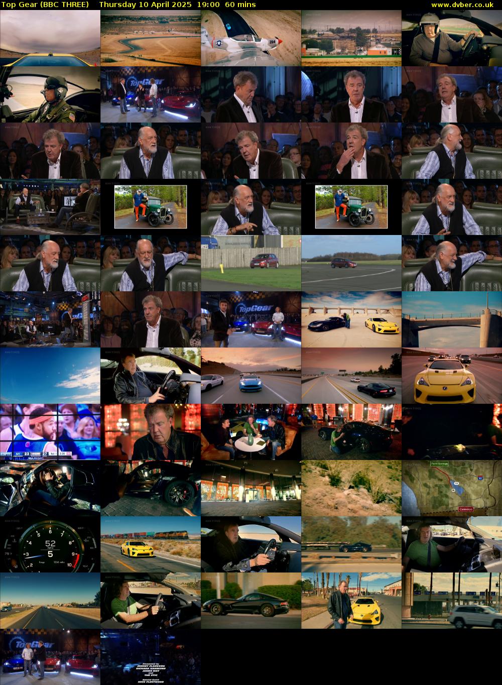 Top Gear (BBC THREE) Thursday 10 April 2025 19:00 - 20:00