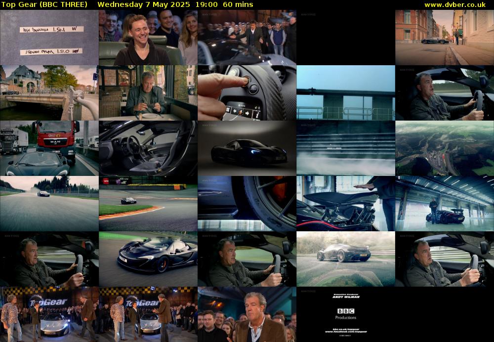 Top Gear (BBC THREE) Wednesday 7 May 2025 19:00 - 20:00