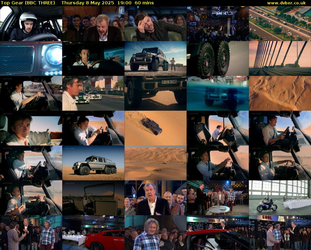 Top Gear (BBC THREE) Thursday 8 May 2025 19:00 - 20:00