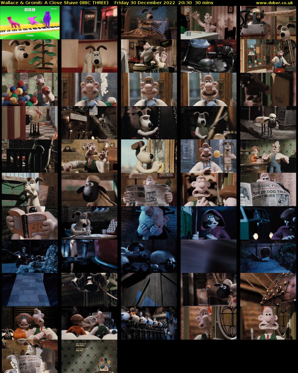 Wallace & Gromit: A Close Shave (BBC THREE) Friday 30 December 2022 20:30 - 21:00