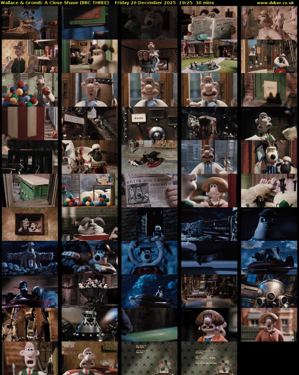 Wallace & Gromit: A Close Shave (BBC THREE) Friday 26 December 2025 19:25 - 19:55