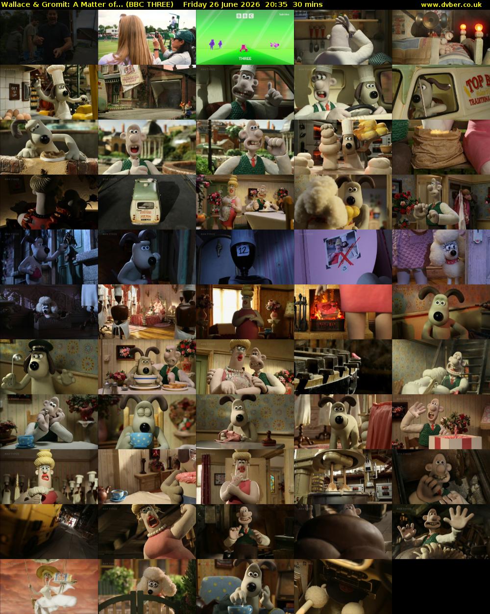 Wallace & Gromit: A Matter of... (BBC THREE) Friday 26 June 2026 20:35 - 21:05