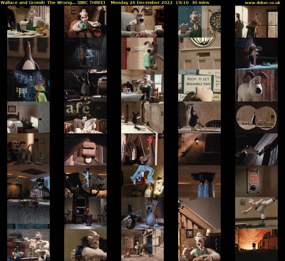 Wallace and Gromit: The Wrong... (BBC THREE) Monday 26 December 2022 19:10 - 19:40