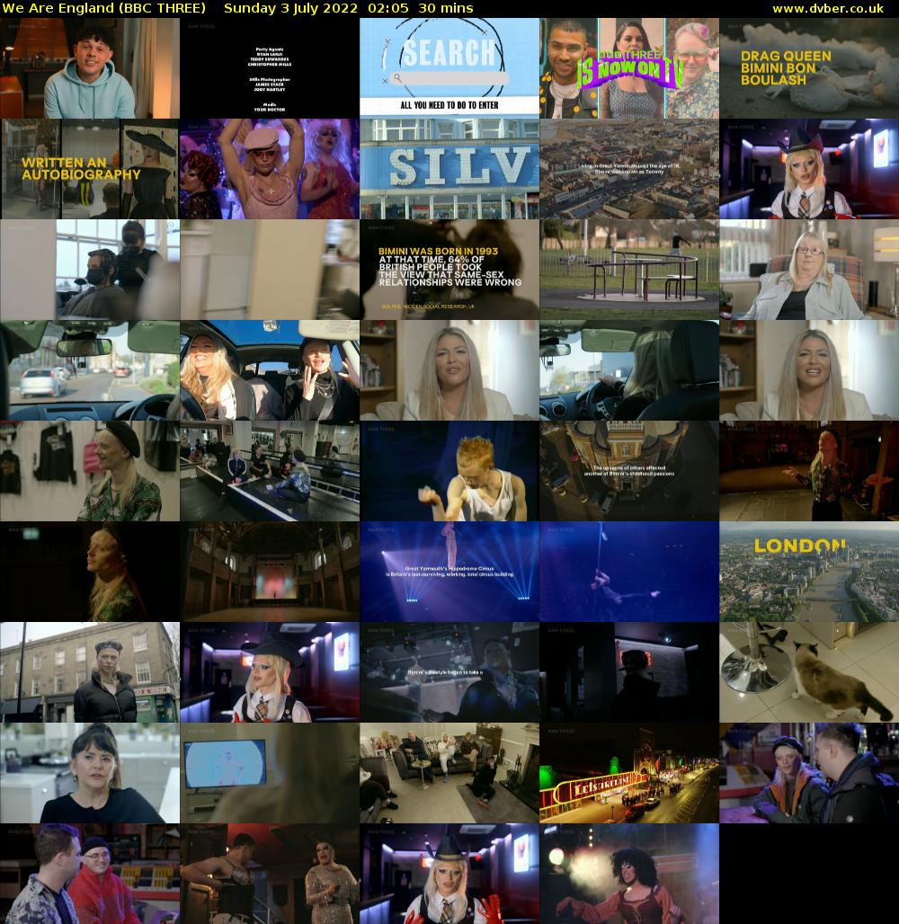 We Are England (BBC THREE) Sunday 3 July 2022 02:05 - 02:35