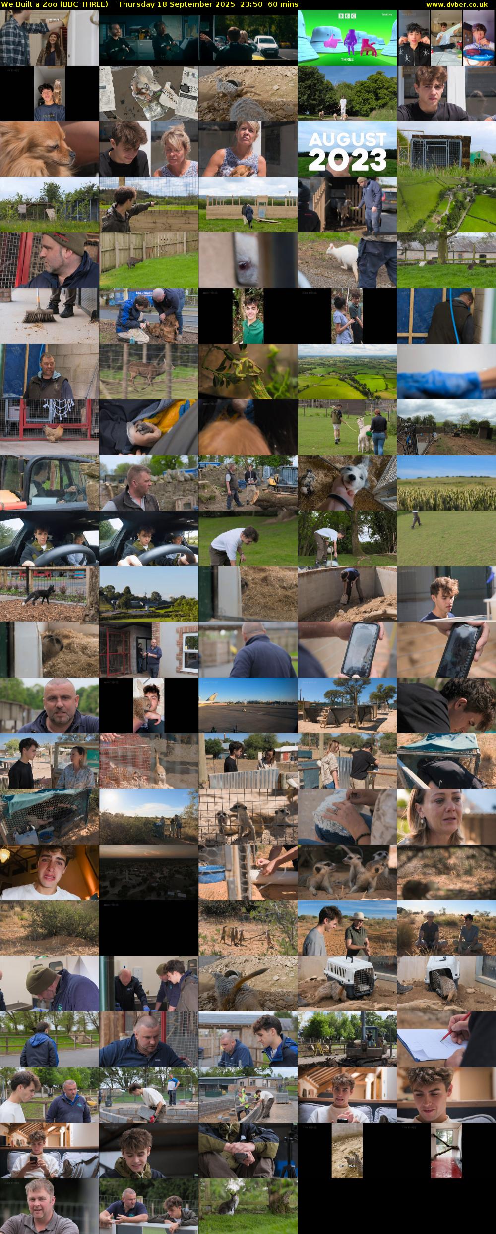 We Built a Zoo (BBC THREE) Thursday 18 September 2025 23:50 - 00:50