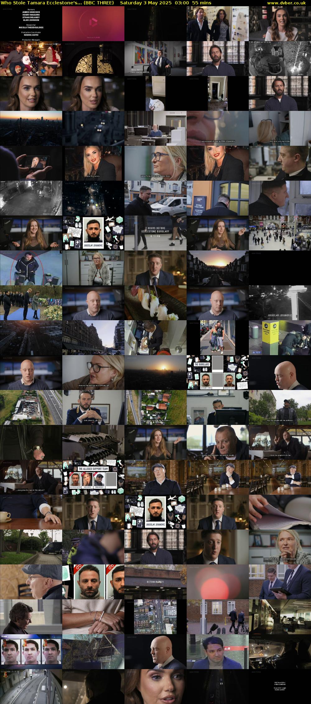 Who Stole Tamara Ecclestone's... (BBC THREE) Saturday 3 May 2025 03:00 - 03:55