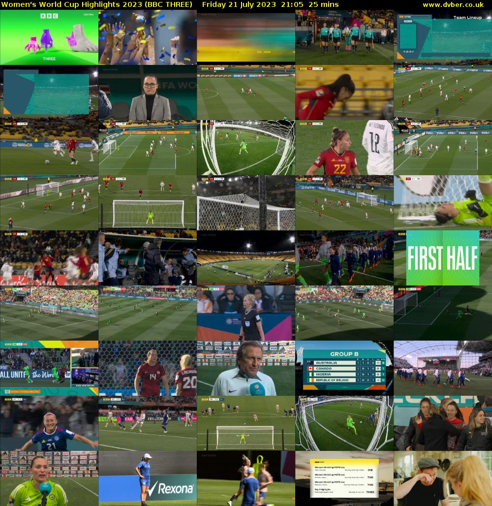 Women's World Cup Highlights 2023 (BBC THREE) Friday 21 July 2023 21:05 - 21:30