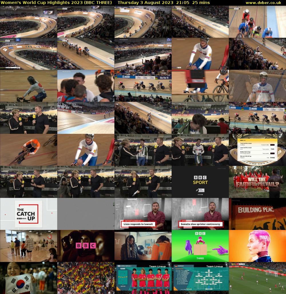 Women's World Cup Highlights 2023 (BBC THREE) Thursday 3 August 2023 21:05 - 21:30