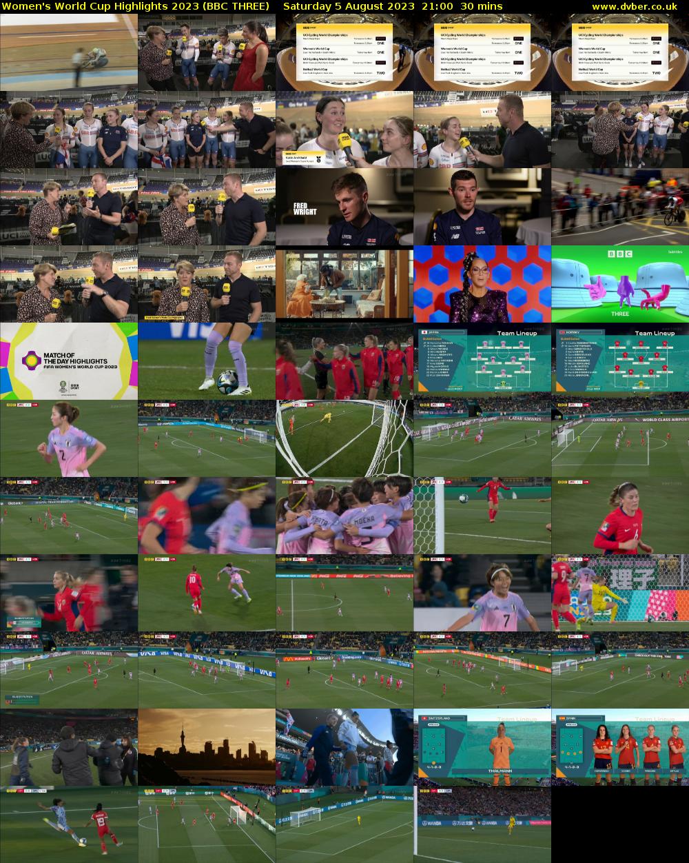 Women's World Cup Highlights 2023 (BBC THREE) Saturday 5 August 2023 21:00 - 21:30