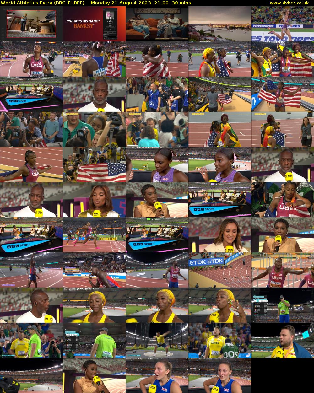World Athletics Extra (BBC THREE) Monday 21 August 2023 21:00 - 21:30
