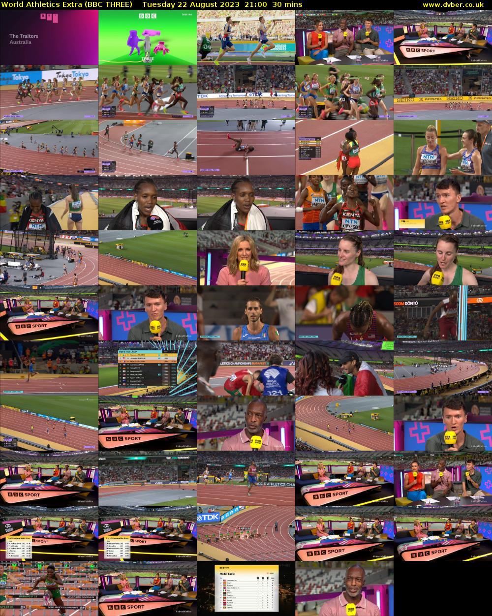 World Athletics Extra (BBC THREE) Tuesday 22 August 2023 21:00 - 21:30
