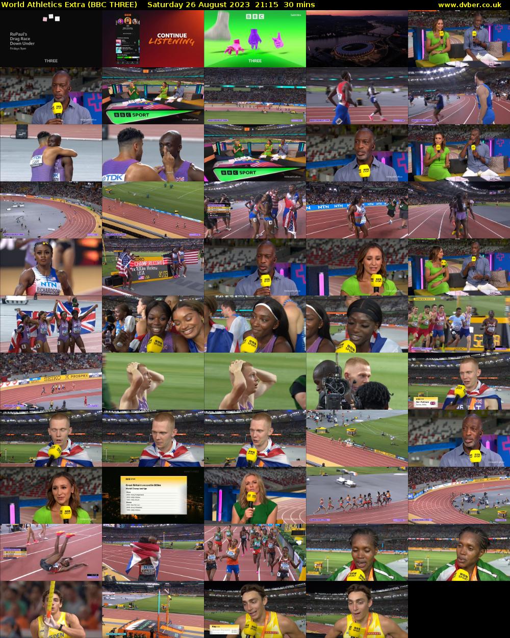 World Athletics Extra (BBC THREE) Saturday 26 August 2023 21:15 - 21:45