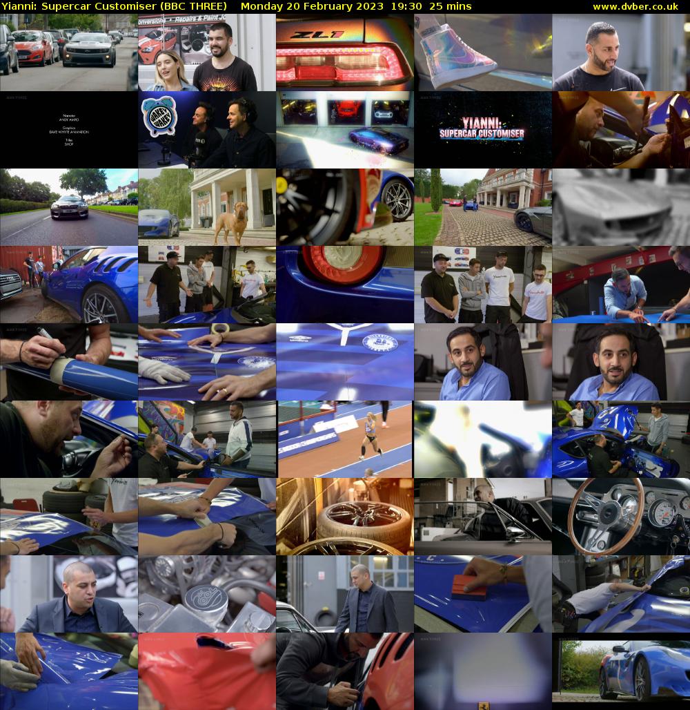Yianni: Supercar Customiser (BBC THREE) Monday 20 February 2023 19:30 - 19:55
