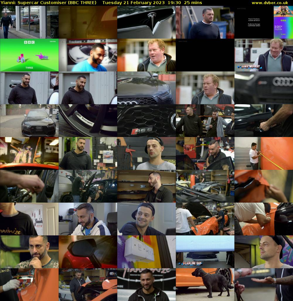 Yianni: Supercar Customiser (BBC THREE) Tuesday 21 February 2023 19:30 - 19:55