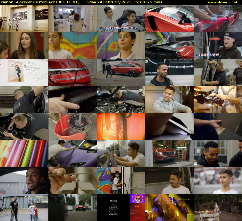 Yianni: Supercar Customiser (BBC THREE) Friday 24 February 2023 19:00 - 19:25