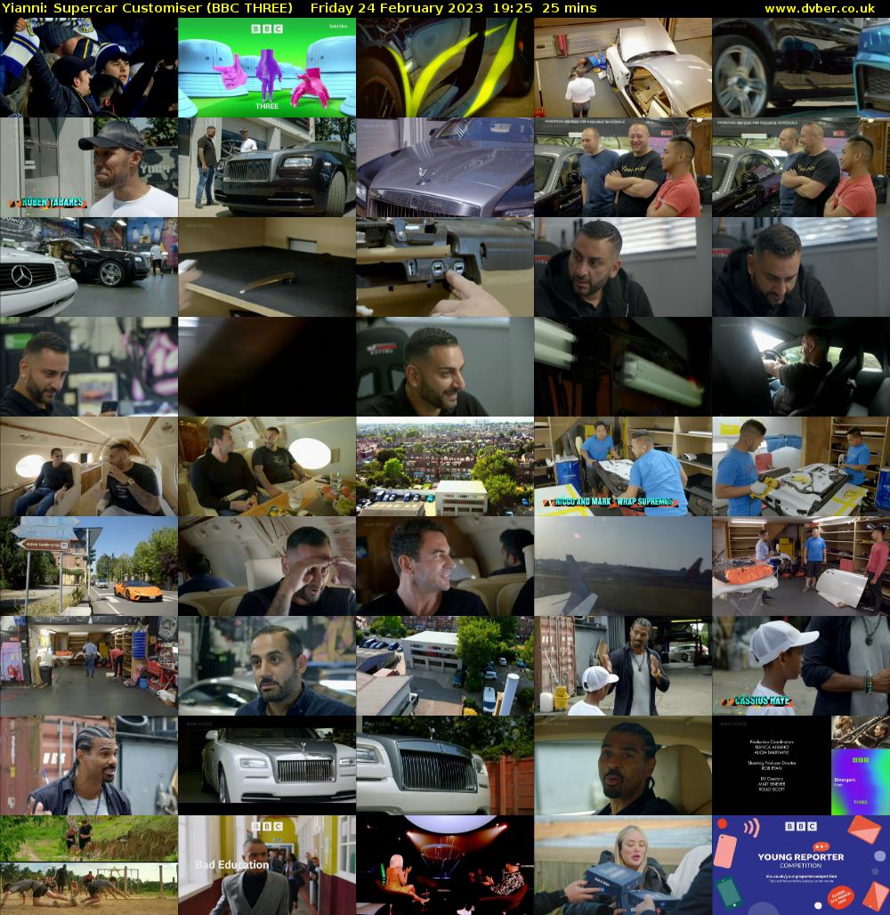 Yianni: Supercar Customiser (BBC THREE) Friday 24 February 2023 19:25 - 19:50