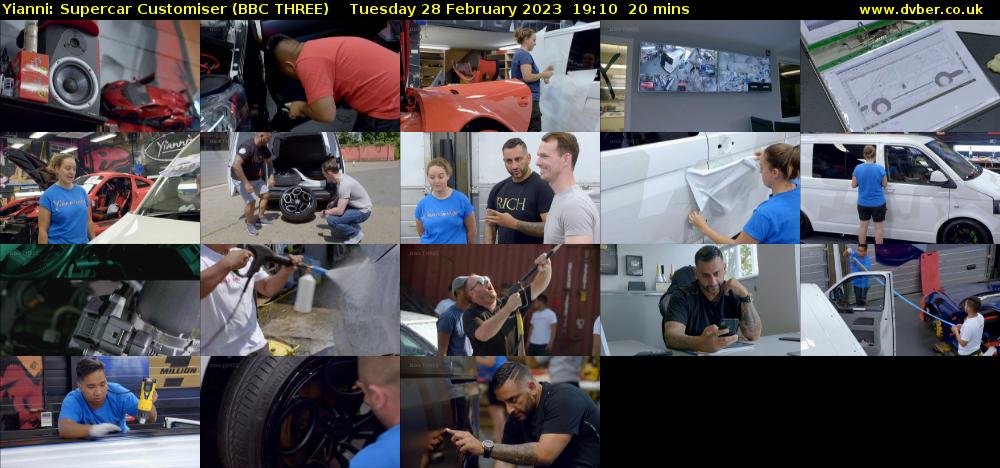 Yianni: Supercar Customiser (BBC THREE) Tuesday 28 February 2023 19:10 - 19:30