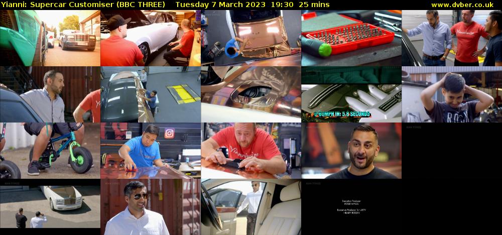 Yianni: Supercar Customiser (BBC THREE) Tuesday 7 March 2023 19:30 - 19:55