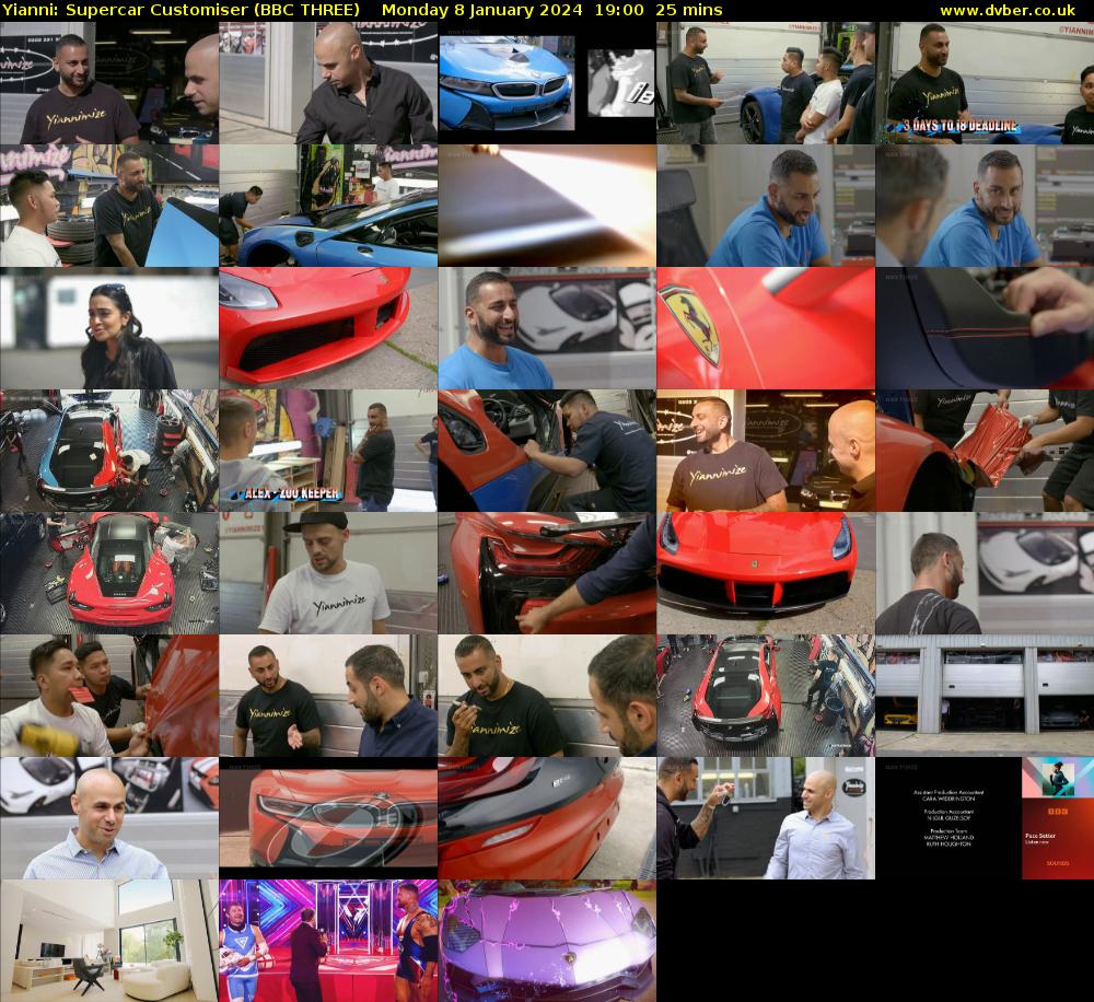 Yianni: Supercar Customiser (BBC THREE) Monday 8 January 2024 19:00 - 19:25