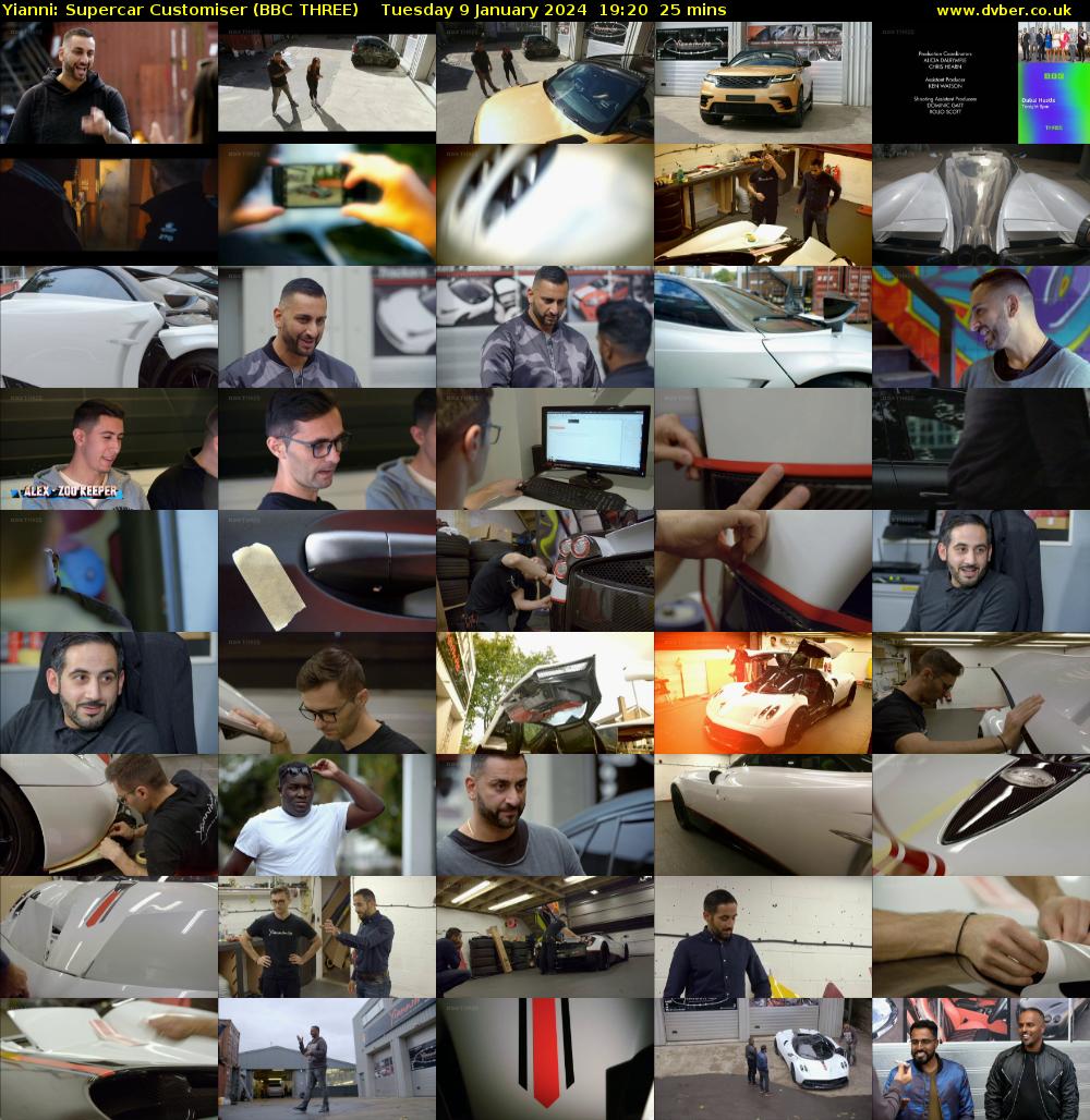 Yianni: Supercar Customiser (BBC THREE) Tuesday 9 January 2024 19:20 - 19:45