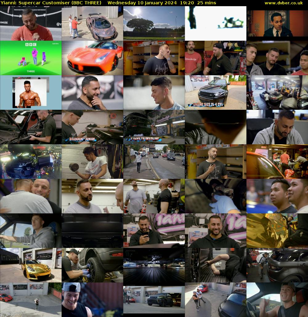 Yianni: Supercar Customiser (BBC THREE) Wednesday 10 January 2024 19:20 - 19:45