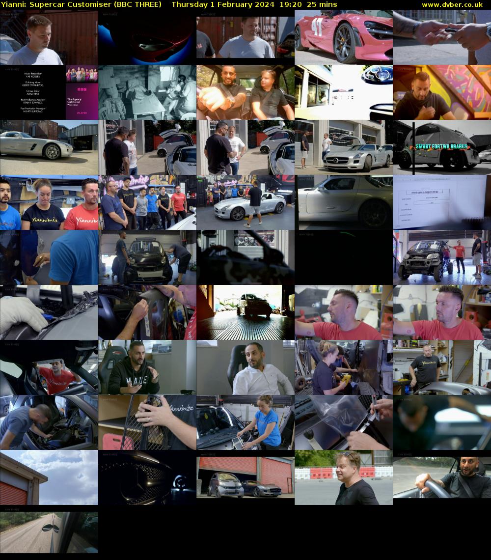 Yianni: Supercar Customiser (BBC THREE) Thursday 1 February 2024 19:20 - 19:45