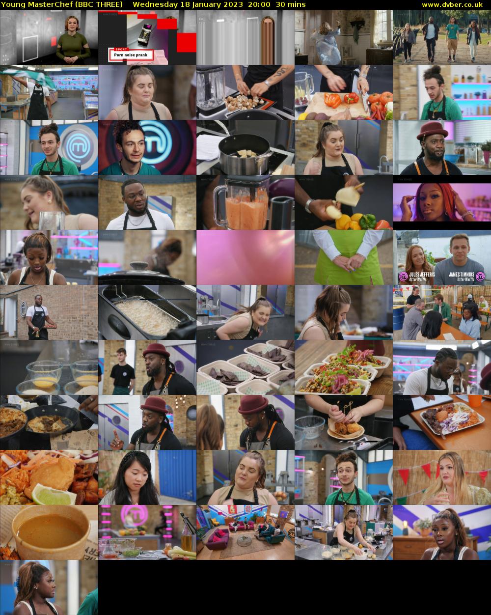 Young MasterChef (BBC THREE) Wednesday 18 January 2023 20:00 - 20:30