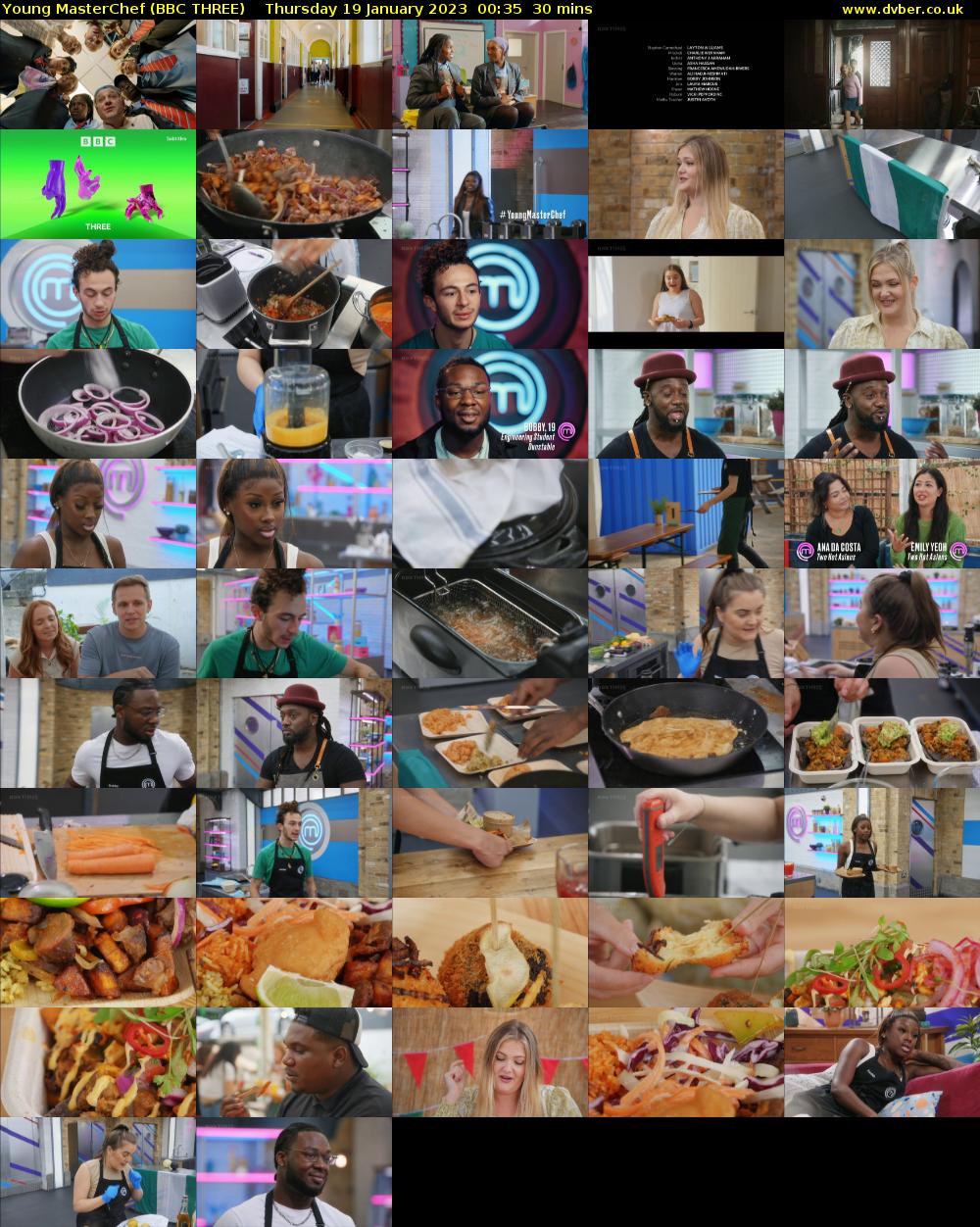 Young MasterChef (BBC THREE) Thursday 19 January 2023 00:35 - 01:05