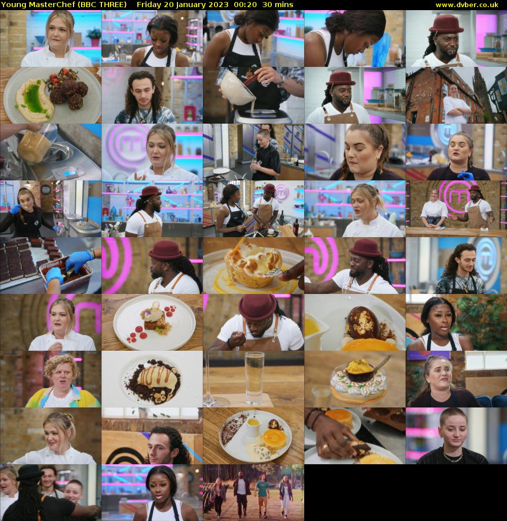 Young MasterChef (BBC THREE) Friday 20 January 2023 00:20 - 00:50