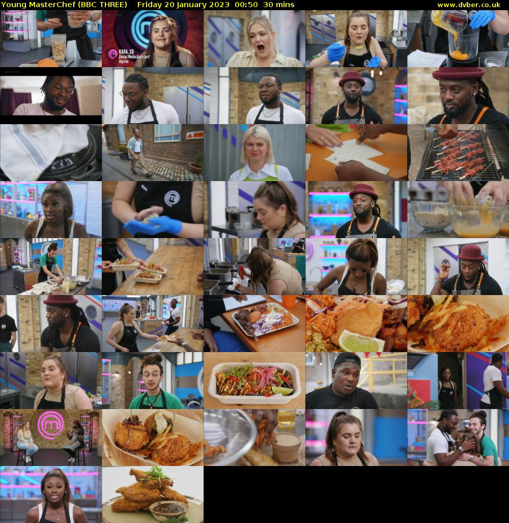 Young MasterChef (BBC THREE) Friday 20 January 2023 00:50 - 01:20